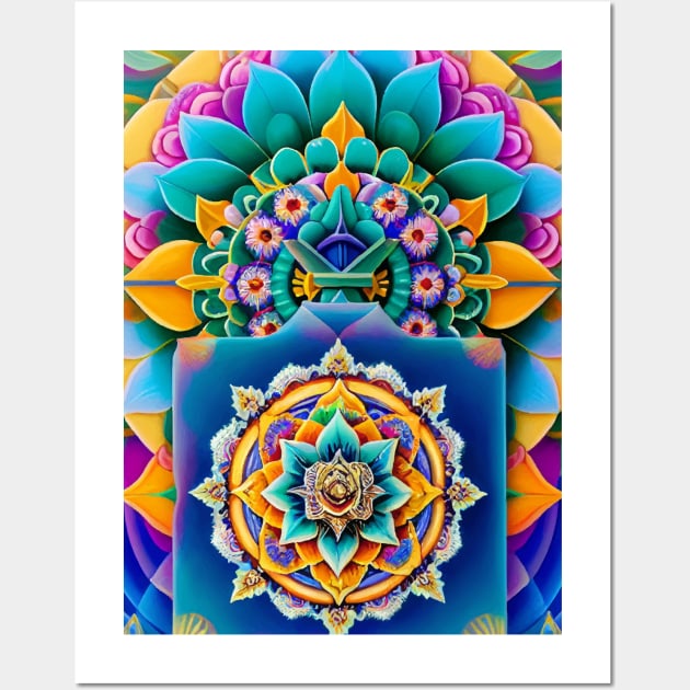 Sri Yantra Lotus Mandala Wall Art by mariasshop